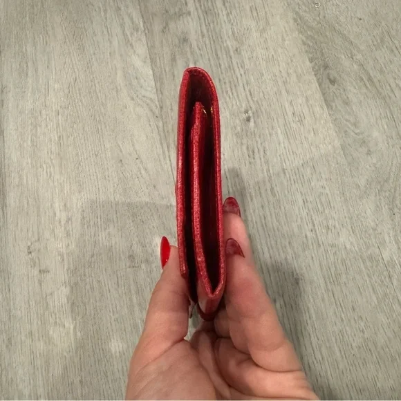 Salvatore Ferragamo Women's Vara Long Bifold Wallet, Red And Gold Authentic EUC - Picture 10 of 12